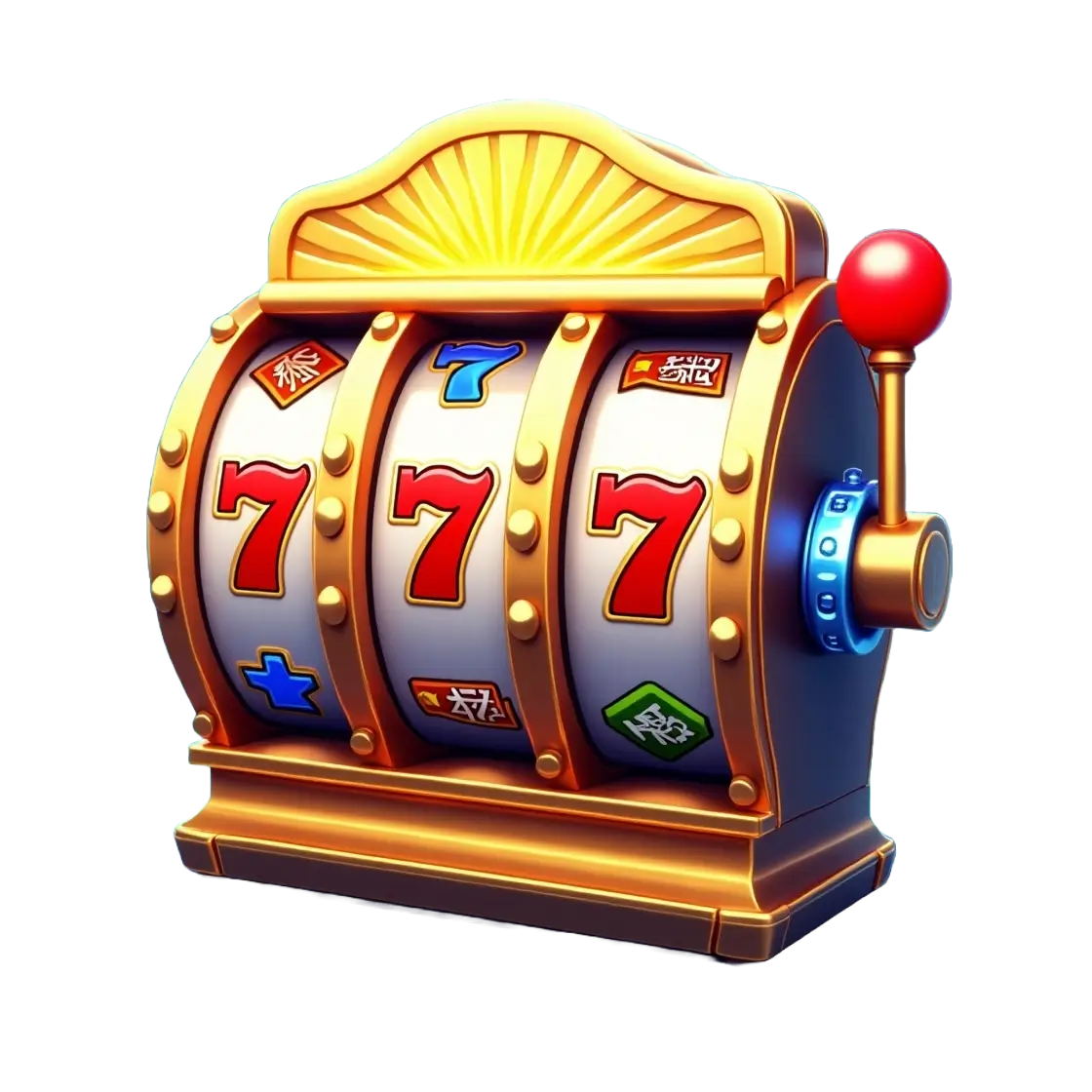 Icon with a golden slot machine showing "777"